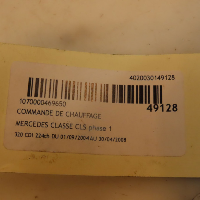 Commande de chauffage occasion MERCEDES CLASSE CLS Phase 1 04-1995->04-1999 320 CDI 224ch 2198300685 4