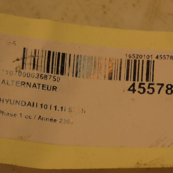 Alternateur occasion HYUNDAI I 10 I Phase 1 03-2008->12-2010 1.1i 67ch 3730002570 4