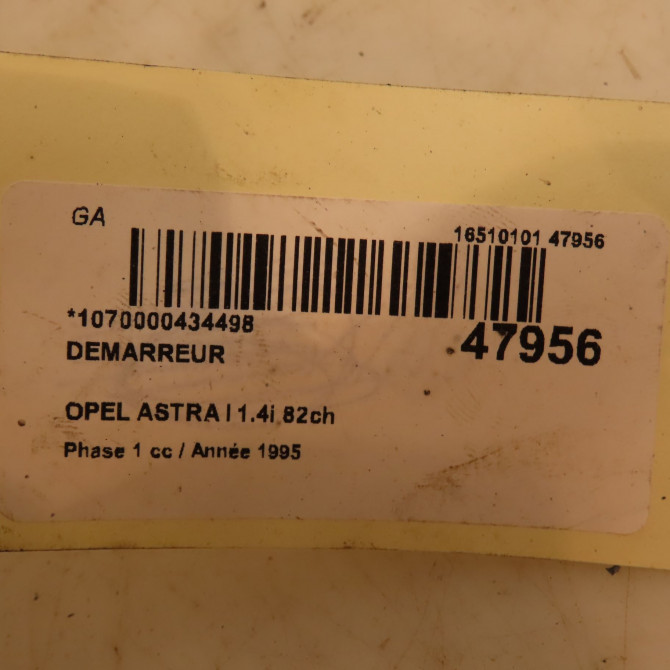 Démarreur occasion OPEL ASTRA I Phase 1 10-1991->06-1994 1.4i 82ch 95524889 4