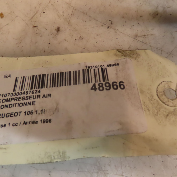 Compresseur air conditionne occasion PEUGEOT 106 Phase 1 09-1991->04-1996 1.1i 6453GC 4