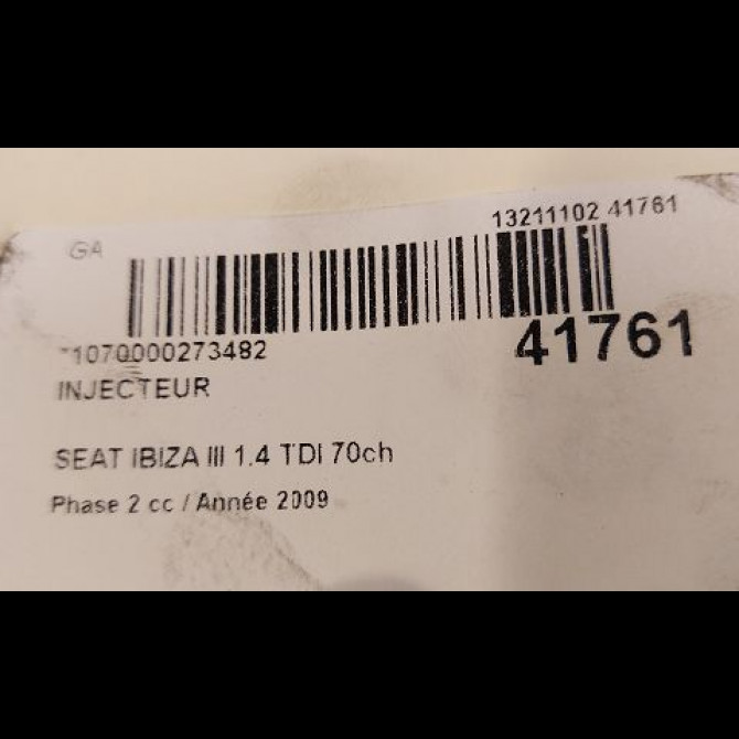 Injecteur occasion SEAT IBIZA III Phase 2 03-2006->06-2009 1.4 TDI 70ch 38130073BN 3