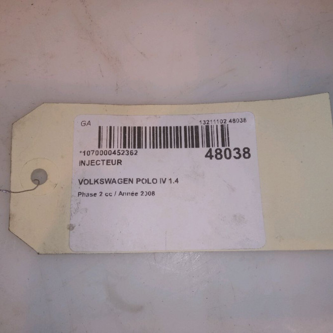 Injecteur occasion VOLKSWAGEN POLO IV Phase 2 05-2005->09-2009 1.4 TDI 70ch 38130073BN 5