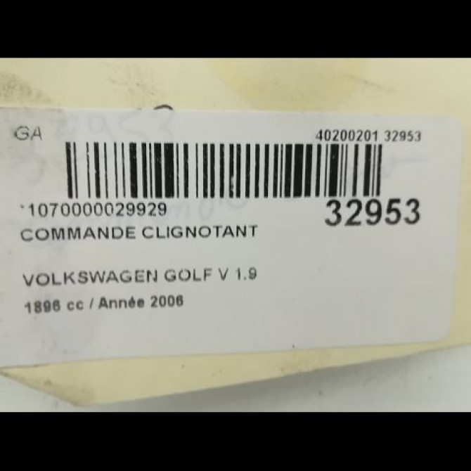 Commande clignotant occasion VOLKSWAGEN GOLF V Phase 1 11-2003->10-2008 3C8941431AXSH 5
