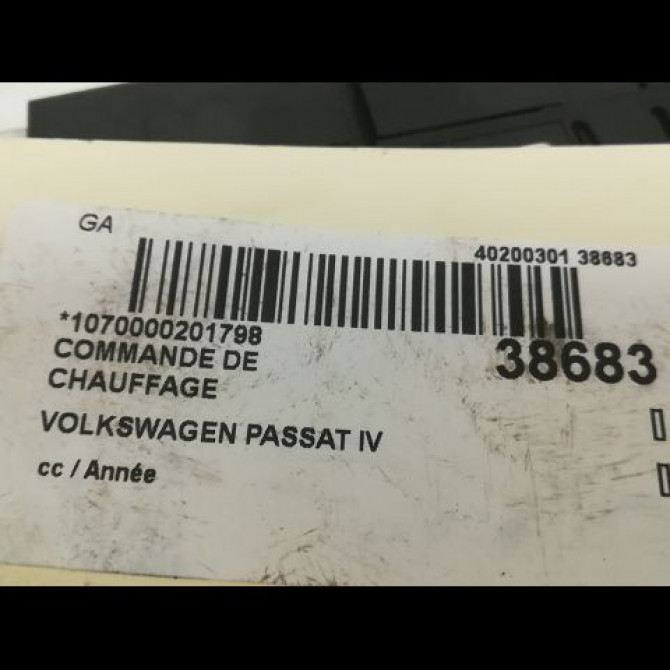 Commande de chauffage occasion VOLKSWAGEN PASSAT IV 3B1907044J 3
