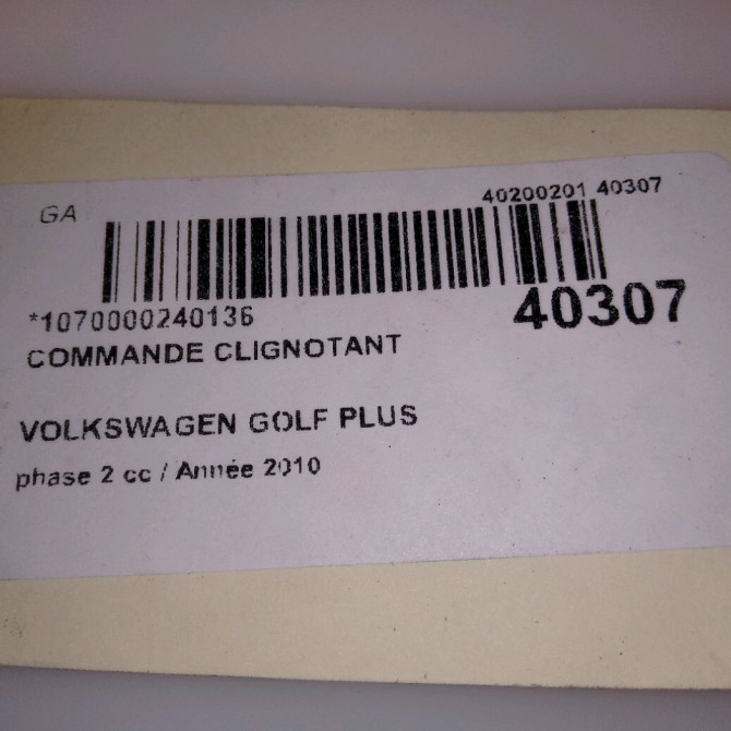 Commande clignotant occasion VOLKSWAGEN GOLF PLUS Phase 1 04-1995->04-1999 1.6 TDI 105ch 3C8941431AXSH 4