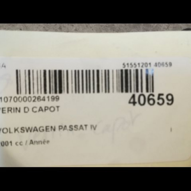 Verin d capot occasion VOLKSWAGEN PASSAT IV Phase 2 10-2000->03-2005 2