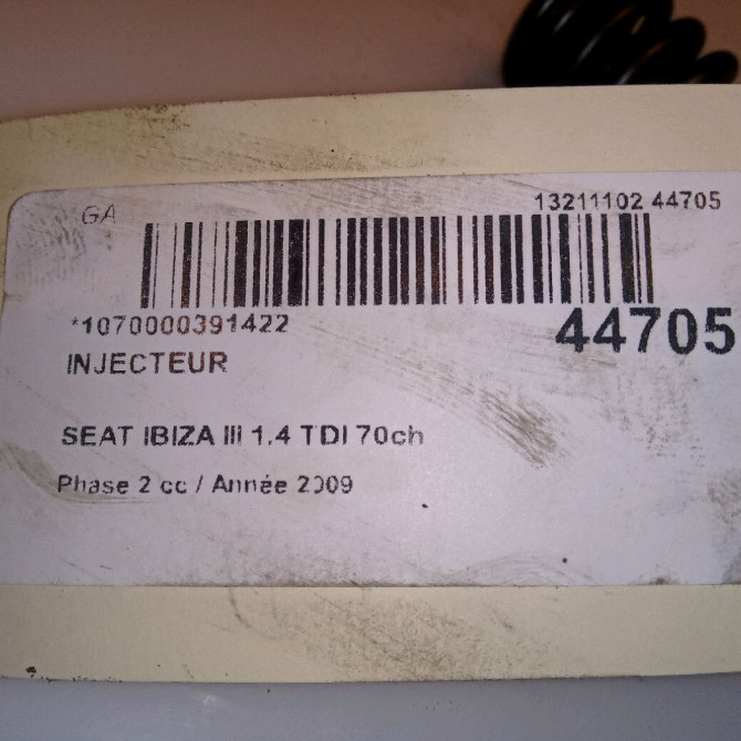 Injecteur occasion SEAT IBIZA III Phase 2 03-2006->06-2009 1.4 TDI 70ch 38130073BN 5