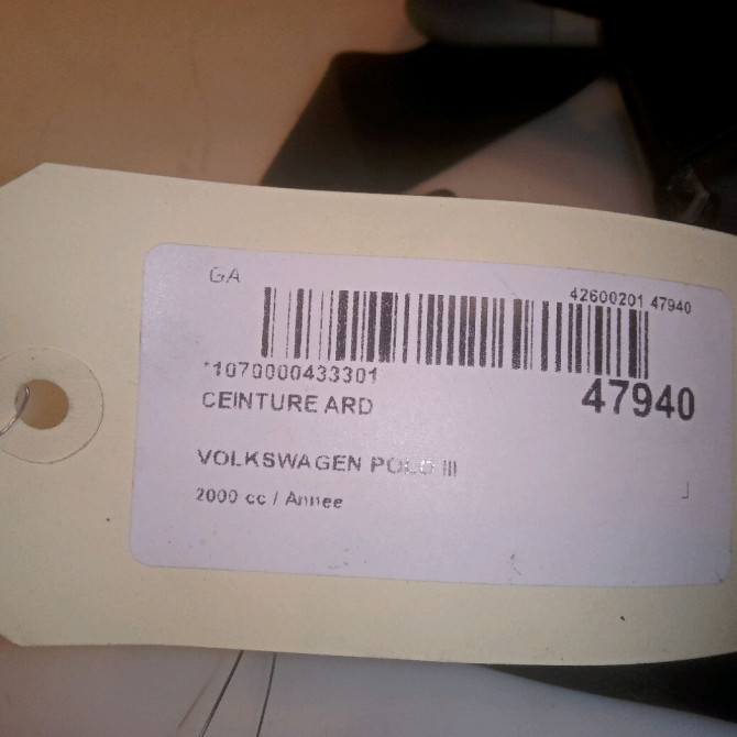 Ceinture arrière droite occasion VOLKSWAGEN POLO III Phase 2 11-1999->12-2001 6N0857806AHCP 5