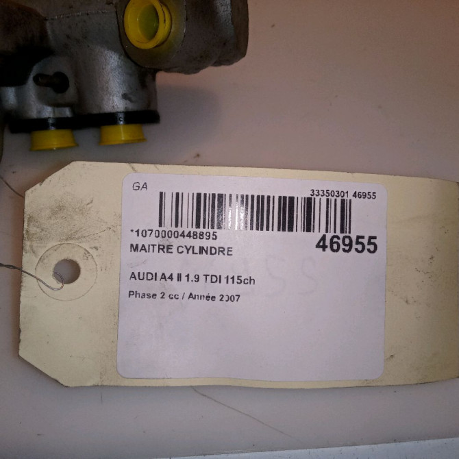 Maitre cylindre occasion AUDI A4 II Phase 2 09-2004->04-2008 1.9 TDI 115ch 8E0611021B 5