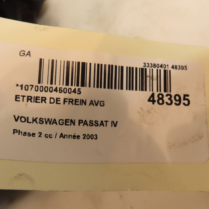 Etrier de frein avant gauche occasion VOLKSWAGEN PASSAT IV Phase 2 10-2000->03-2005 1.9 TDI 100ch 8E0615123A 4