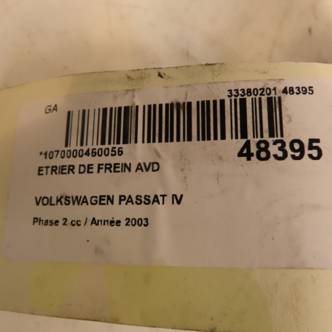 Etrier de frein avant droit occasion VOLKSWAGEN PASSAT IV Phase 2 10-2000->03-2005 1.9 TDI 100ch 8E0615124A 4
