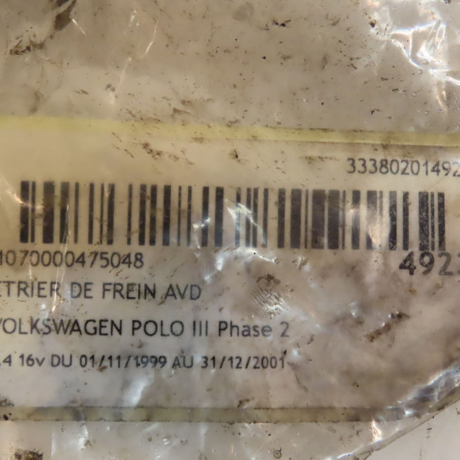 Etrier de frein avant droit occasion VOLKSWAGEN POLO III Phase 2 11-1999->12-2001 1.4 16v 6N0615124C 4