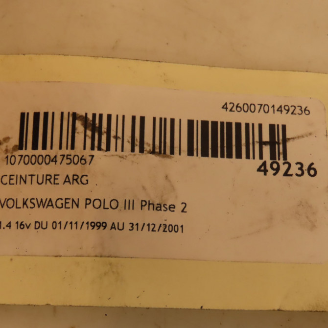 Ceinture arrière gauche occasion VOLKSWAGEN POLO III Phase 2 11-1999->12-2001 1.4 16v 6N0857805AHCP 4
