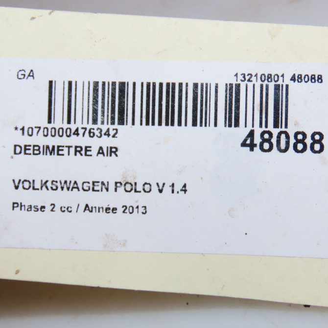 Debimetre air occasion VOLKSWAGEN POLO V Phase 2 02-2014->... 1.4 TDI 90ch 3P906461 4