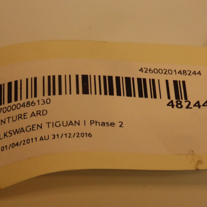 Ceinture arrière droite occasion VOLKSWAGEN TIGUAN I TIGUAN I Phase 2 2011-04-01->2016-12-31 5N0857806RAA 3