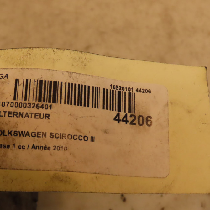 Alternateur occasion VOLKSWAGEN SCIROCCO III Phase 1 07-2008->09-2014 2.0 TDI 140ch 3L903023F 4