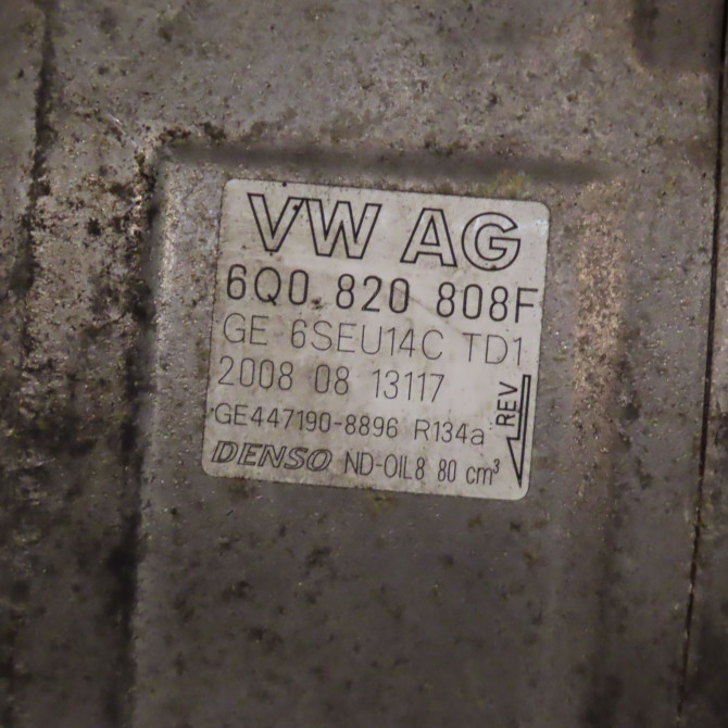 Compresseur air conditionne occasion VOLKSWAGEN POLO IV Phase 2 05-2005->09-2009 1.4 TDI 70ch 6Q0820808F 3