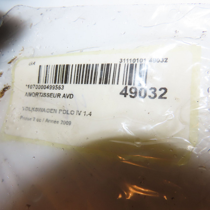 Amortisseur avant droit occasion VOLKSWAGEN POLO IV Phase 2 05-2005->09-2009 1.4 TDI 70ch 6Q0413031CE 3