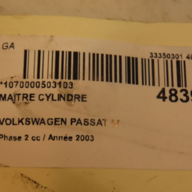 Maitre cylindre occasion VOLKSWAGEN PASSAT IV Phase 2 10-2000->03-2005 1.9 TDI 100ch 8E0611021B 4