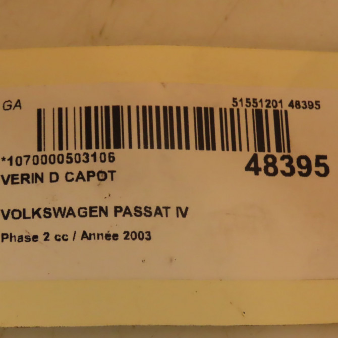 Verin d capot occasion VOLKSWAGEN PASSAT IV Phase 2 10-2000->03-2005 1.9 TDI 100ch 3