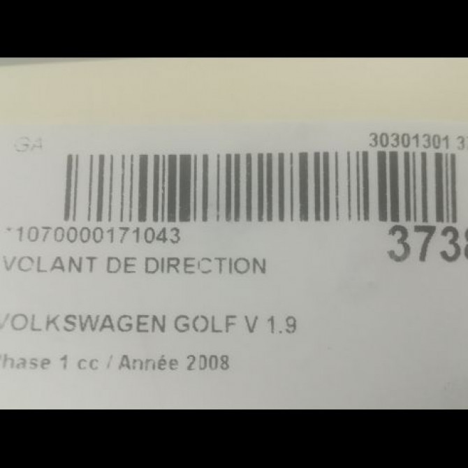 Volant de direction occasion VOLKSWAGEN GOLF V Phase 1 11-2003->10-2008 1.9 TDI 105ch 1K0419091GEYBS 2