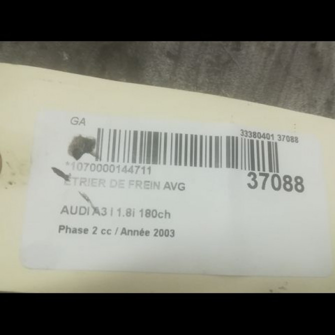 Etrier de frein avant gauche occasion AUDI A3 I Phase 2 10-2000->06-2003 1.8i 180ch 1J0615123D 3