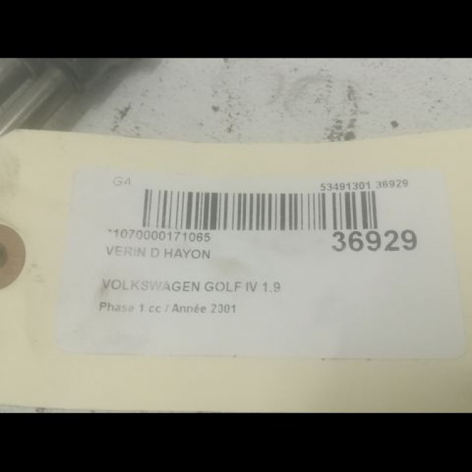 Verin droit hayon occasion VOLKSWAGEN GOLF IV GOLF IV Phase 1 1998-01-01->2005-06-30 1.9 TDI 130ch 1J6827550C 2
