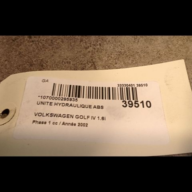 Unité hydraulique ABS occasion VOLKSWAGEN GOLF IV GOLF IV Phase 1 1998-01-01->2005-06-30 1.6i 8v 100ch 1J0698517A 4