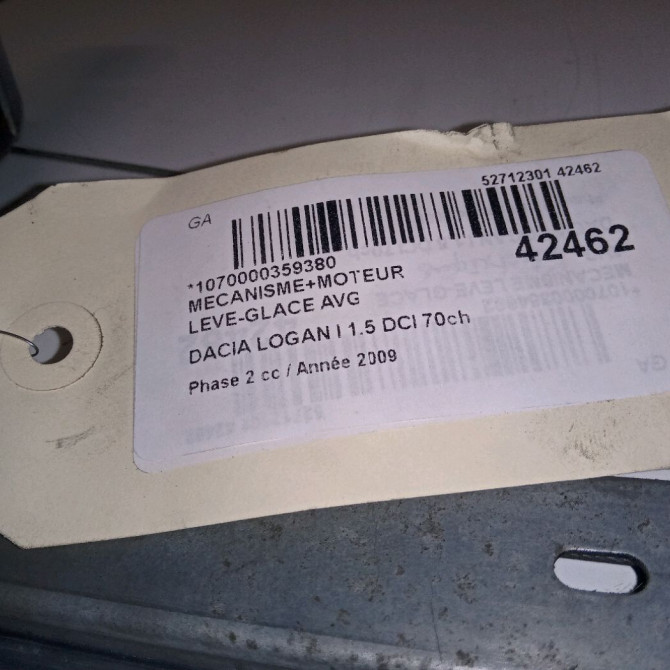 Mecanisme+moteur leve-glace avg occasion DACIA LOGAN I Phase 2 07-2008->12-2012 1.5 DCI 70ch 8200901099 3