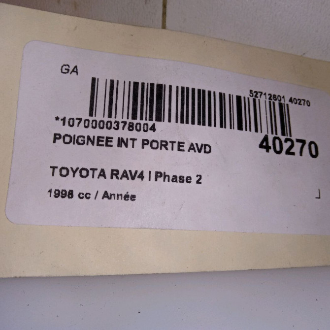 Poignee int porte avd occasion TOYOTA RAV4 I Phase 2 11-1997->07-2000 6920542020B1 4