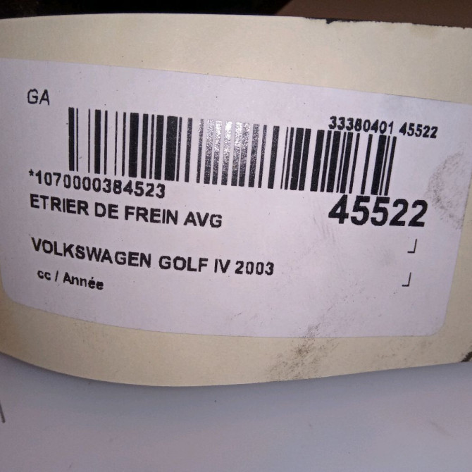 Etrier de frein avant gauche occasion VOLKSWAGEN GOLF IV GOLF IV Phase 1 1998-01-01->2005-06-30 1.9 TDI 130ch 1J0615123D 4