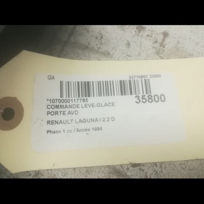 Commande lève-glace porte avant droite occasion RENAULT LAGUNA I Phase 1 01-1994->04-1998 2.2 D 7700822683 3