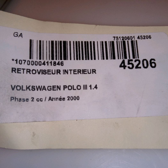 Retroviseur interieur occasion VOLKSWAGEN POLO III Phase 2 11-1999->12-2001 1.4 TDI 75ch 3C0857511JSMA 4