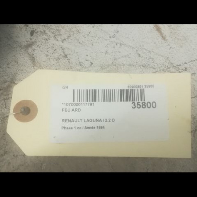 Feu arrière droit occasion RENAULT LAGUNA I Phase 1 01-1994->04-1998 2.2 D 7701038274 3