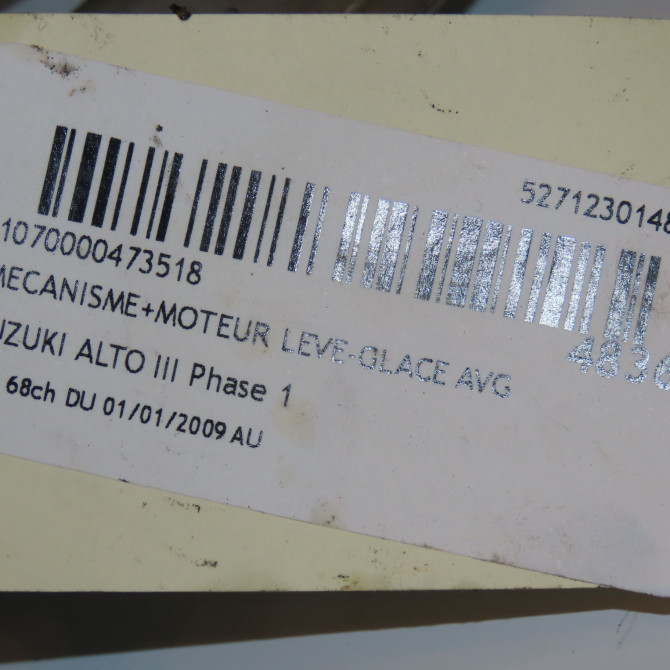 Mecanisme+moteur leve-glace avg occasion SUZUKI ALTO III Phase 1 01-2009->... 1.0i 68ch 83402M68K12000 3