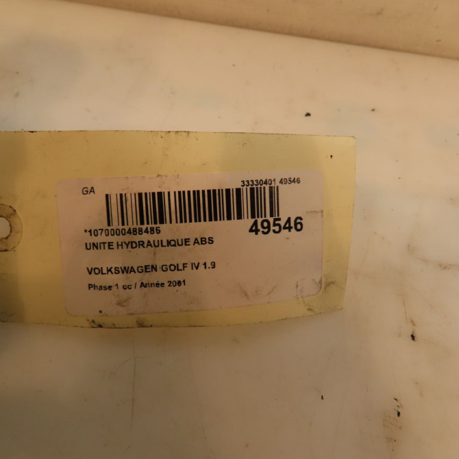 Unité hydraulique ABS occasion VOLKSWAGEN GOLF IV GOLF IV Phase 1 1998-01-01->2005-06-30 1.9 TDI 150ch 1J0698517A 5
