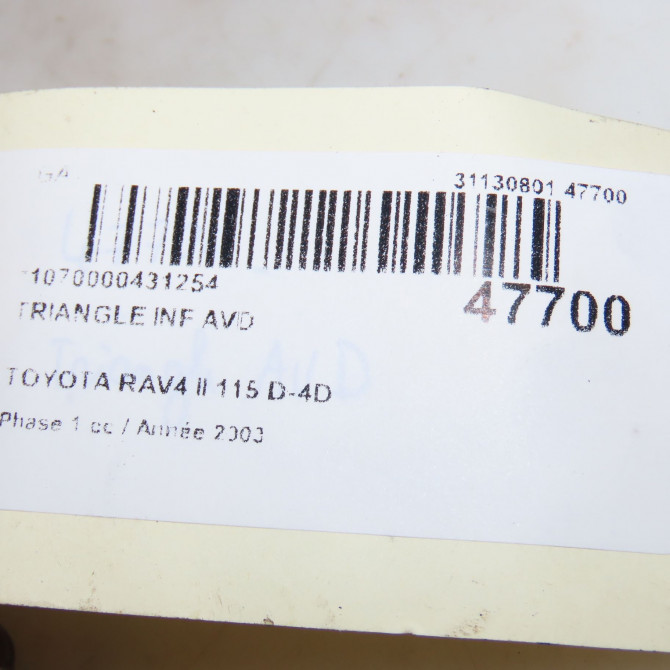 Triangle inf avd occasion TOYOTA RAV4 II Phase 1 07-2000->10-2003 115 D-4D 4806842040 3