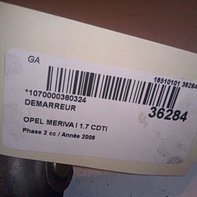 Démarreur occasion OPEL MERIVA I Phase 2 01-2006->09-2010 1.7 CDTI 100ch 97386062 5