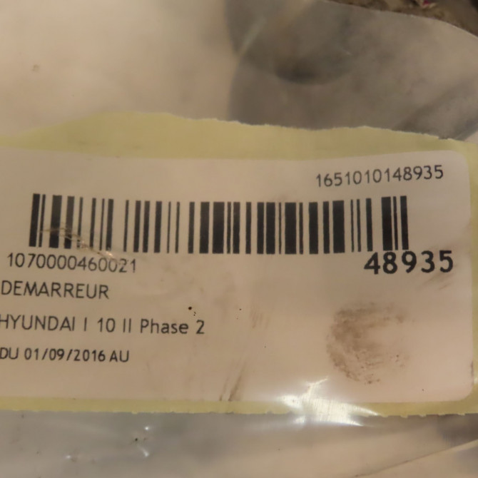 Démarreur occasion HYUNDAI I 10 II Phase 2 09-2016->... 3610008100 3
