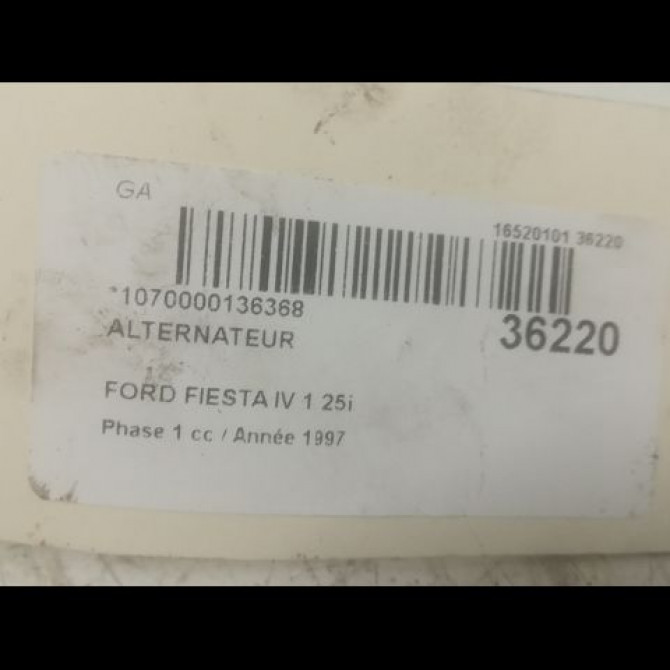 Alternateur occasion FORD FIESTA IV Phase 1 09-1995->09-1999 1.25i 4