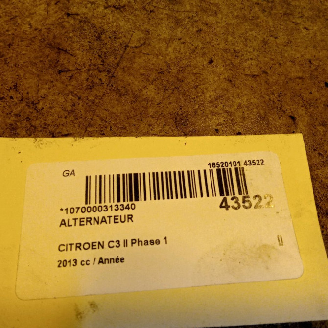 Alternateur occasion CITROEN C3 II Phase 1 11-2009->02-2013 5705KW 5