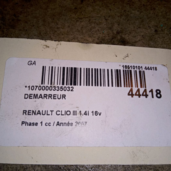 Démarreur occasion RENAULT CLIO III Phase 1 09-2005->03-2009 1.4i 16v 100ch 8200584847 5