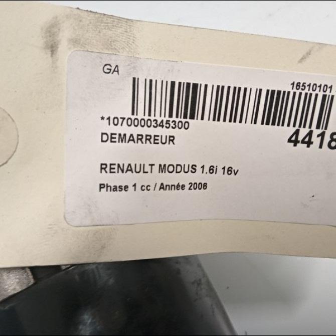 Démarreur occasion RENAULT MODUS Phase 1 09-2004->12-2007 1.6i 16v 8200584847 4