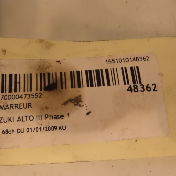 Démarreur occasion SUZUKI ALTO III Phase 1 01-2009->... 1.0i 68ch 31100M68K10000 4