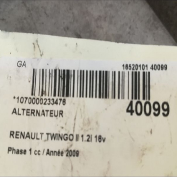 Alternateur occasion RENAULT TWINGO II Phase 1 06-2007->11-2011 1.2i 16v 75ch 8200660037 4