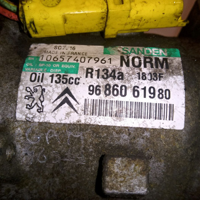 Compresseur air conditionne occasion CITROEN JUMPY II Phase 1 01-2007->... 2.0 HDI 120ch 6453YW 4