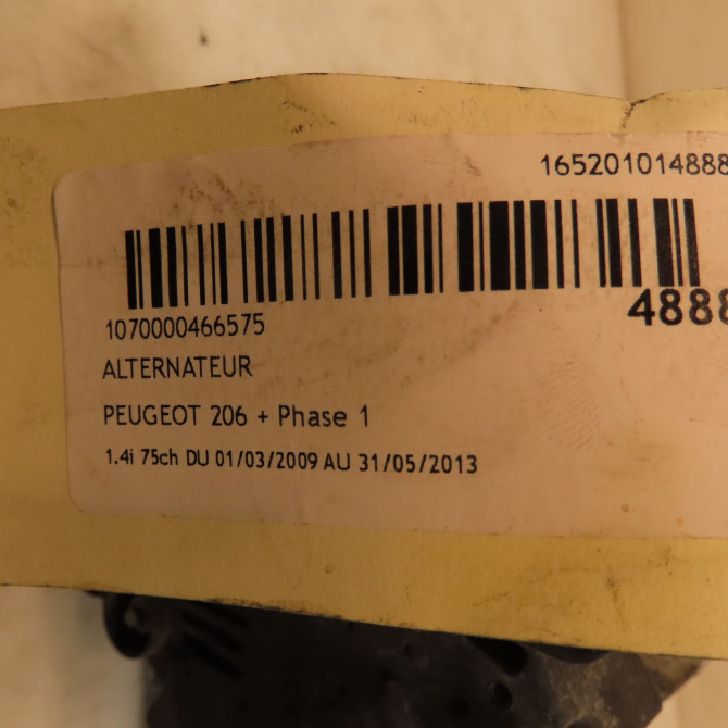 Alternateur occasion PEUGEOT 206 + Phase 1 03-2009->05-2013 1.4i 75ch 5