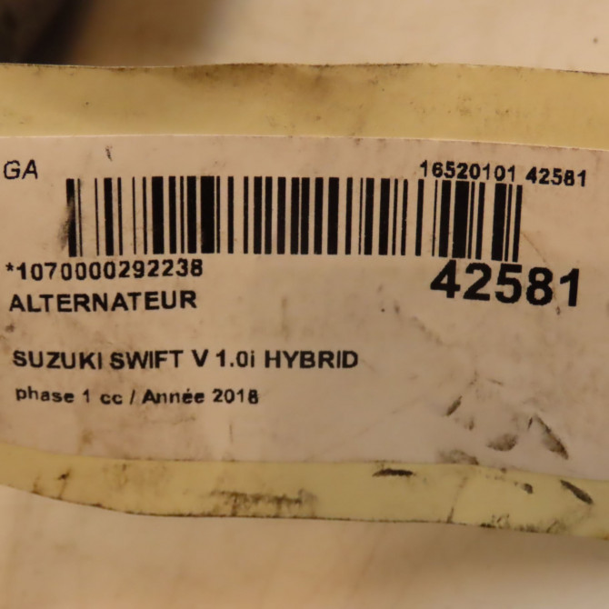 Alternateur occasion SUZUKI SWIFT V Phase 1 04-1995->04-1999 1.0i HYBRID 112ch 9610081P42 5