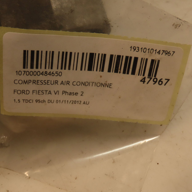 Compresseur air conditionne occasion FORD FIESTA VI Phase 2 11-2012->... 1.5 TDCI 95ch 2025777 5