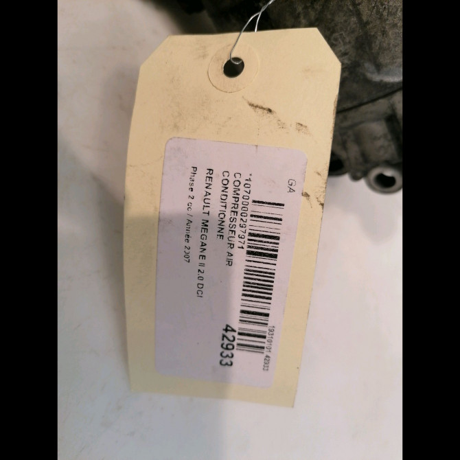 Compresseur air conditionne occasion RENAULT MEGANE II Phase 2 01-2006->06-2009 2.0 DCI 150ch 8200855146 7